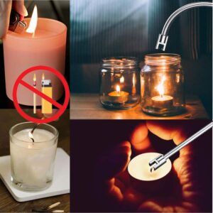 Candle Lighter Long USB Rechargeable Lighter,Electric Arc Lighter Flexible Flameless for Candles,Camping,Grill,Stove,BBQ