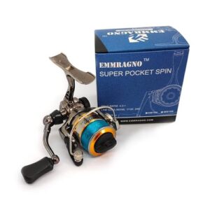 EMMRAGNO Mini 100 Small Metal Spinning Wheel Aluminum Fishing Reel with Metal Spool for Freshwater and All Season Fishing