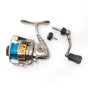 EMMRAGNO Mini 100 Small Metal Spinning Wheel Aluminum Fishing Reel with Metal Spool for Freshwater and All Season Fishing