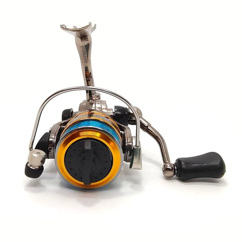 EMMRAGNO Mini 100 Small Metal Spinning Wheel Aluminum Fishing Reel with Metal Spool for Freshwater and All Season Fishing