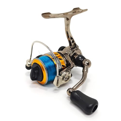 EMMRAGNO Mini 100 Small Metal Spinning Wheel Aluminum Fishing Reel with Metal Spool for Freshwater and All Season Fishing