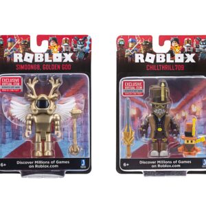 Roblox Action Collection - Steampunk, Simoon68 Golden God + chillthrill709 Two Figure Bundle [Includes 2 Exclusive Virtual Items]