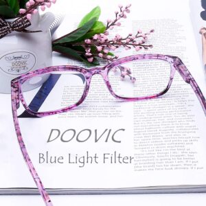 DOOViC 4 Pack Computer Reading Glasses Blue Light Blocking Anti Eyestrain Spring Hinge Stylish Readers for Women 3.50 Strength