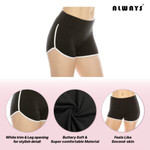 ALWAYS Booty Shorts for Women - Sexy Cute Soft Yoga Dance Dolphin Shorts Black White S