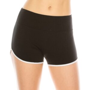 ALWAYS Booty Shorts for Women - Sexy Cute Soft Yoga Dance Dolphin Shorts Black White S