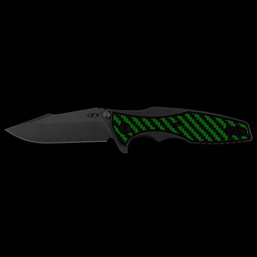 Zero Tolerance Hinderer CF Pocketknife; 3.5-Inch Blade of 20CV Stainless Steel; Titanium Handle with Glow-in-The-Dark Carbon Fiber Overlay, Frame Lock, Made in The USA (0393GLCF)