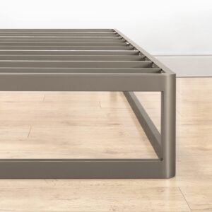 Mellow 12" Metal Platform Bed Frame w/Heavy Duty Steel Slat Foundation, Queen, Grey