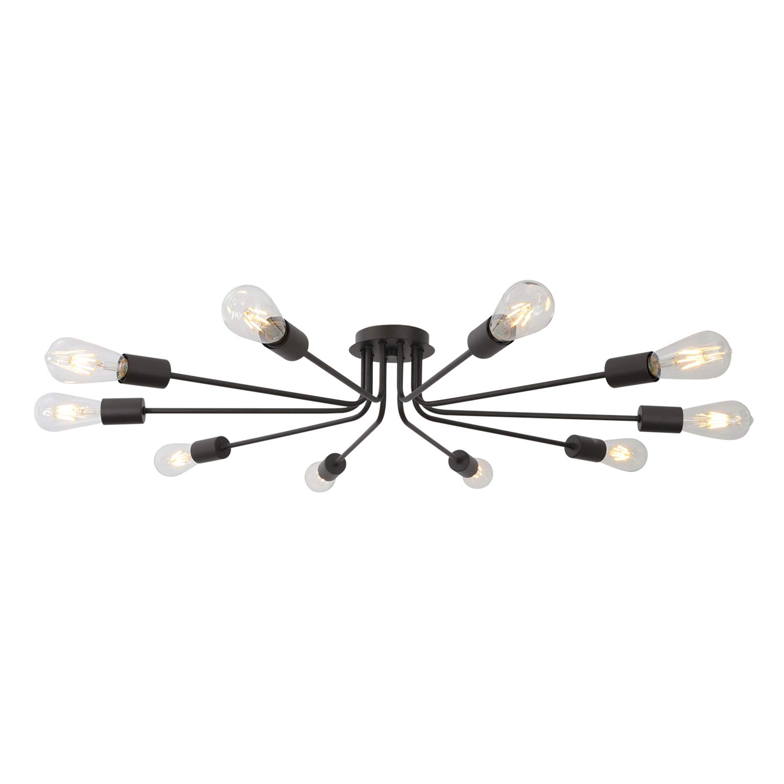 TULUCE Modern Semi Flush Mount Ceiling Light Industrial 10 Light Vintage Oil Rubber Bronze Sputnik Chandelier Lighting Industrial Kitchen Light Fixture