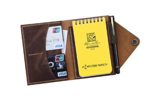 personalized real genuine leather wallet cover for rite in the rain top-spiral notebook 3" x 5" 4" x 6" inch n05epc