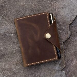 Personalized real genuine leather wallet cover for rite in the rain top-spiral notebook 3" x 5" 4" x 6" inch N05EPC