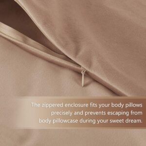 StangH Pregnancy Pillow Cover, Nursery Soft Velvet Body Pillowcase, King Size Zippered Long Pillowcase Cover for Kids/Toddler, Blush Beige, 20 x 54 inches, 1 Pc