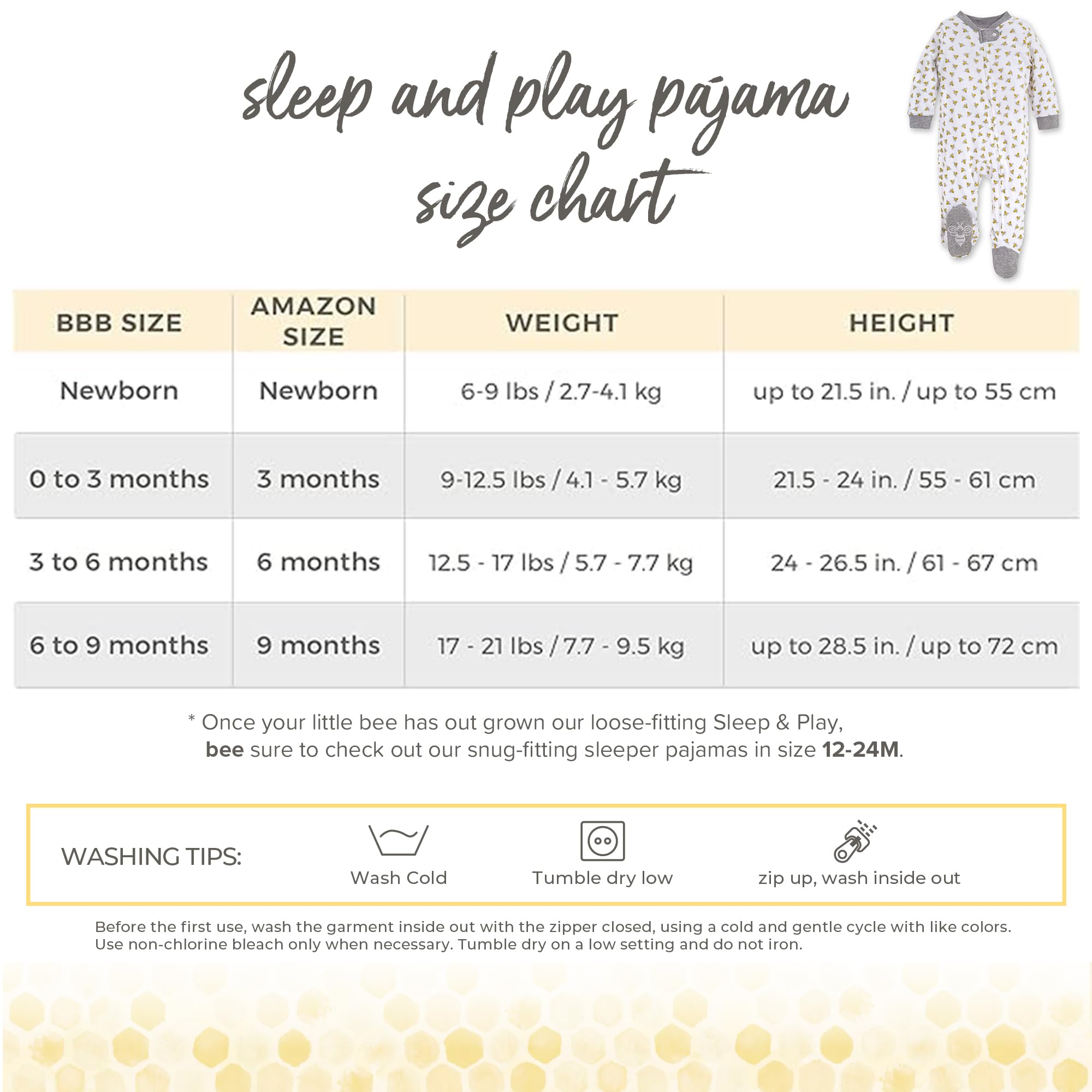 Burt's Bees Baby Sleep and Play PJs, 100% Organic Cotton One-Piece Zip Front Romper Jumpsuit Pajamas