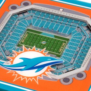 YouTheFan NFL Miami Dolphins 3D StadiumView Coasters - Hard Rock Stadium, 1 Count (Pack of 2)