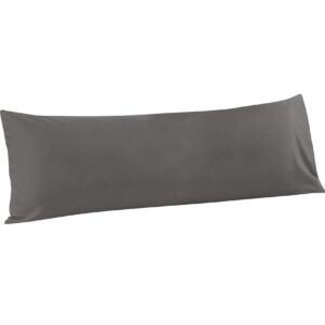 flxxie body pillow cover - super soft microfiber 20x54 body pillow case - envelope closure, wrinkle, stain resistant dark grey body pillow cover, 20x54, dark grey