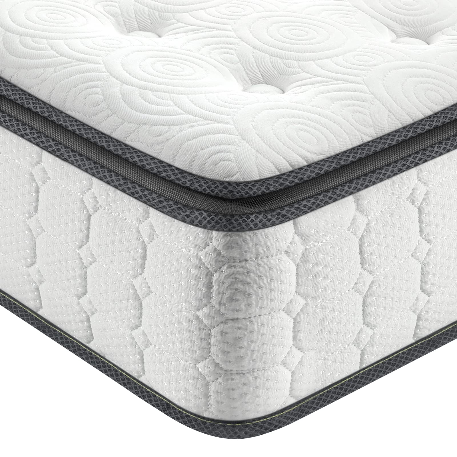 Vesgantti Twin XL Mattress, 10 Inch Hybrid XL Twin Mattress in a Box, Extra Long Pillow Top Twin Mattress, Gel Memory Foam and Pocket Coils Innerspring Mattresses, Medium Firm Plush Feel