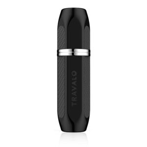 Travalo Vector Travel Perfume Atomizer | TSA Approved Mini Perfume Refillable Bottle | Travel Perfume Bottle Refillable | Travel Size Perfume w/Case | Stylish Refillable Perfume Bottle | Black 0.17oz