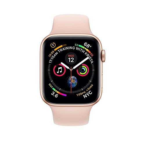 Apple Watch Series 4 (GPS + Cellular, 44MM) - Gold Aluminum Case with Pink Sand Sport Band (Renewed)