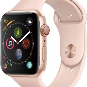 Apple Watch Series 4 (GPS + Cellular, 44MM) - Gold Aluminum Case with Pink Sand Sport Band (Renewed)