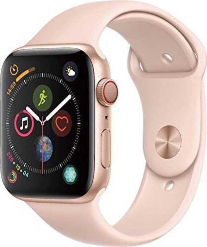 Apple Watch Series 4 (GPS + Cellular, 44MM) - Gold Aluminum Case with Pink Sand Sport Band (Renewed)