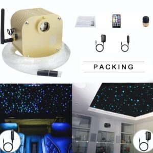 AZIMOM Bluetooth Control 16W Twinkle Fiber Optic Lights Star Ceiling Lighting Kits Mixed 430pcs 9.8ft Fiber Strands Remote RGBW Sound Activated Light Engine Car Home Indoor Ceiling Lighting Décor