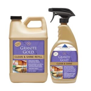 granite gold clean and shine spray for granite, marble, travertine, quartz, natural stone surfaces, 24 + 64 fl oz value pack