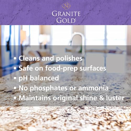 Granite Gold Clean and Shine Spray For Granite, Marble, Travertine, Quartz, Natural Stone Surfaces, 24 + 64 Fl Oz Value Pack