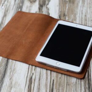 2019 iPad mini 6 / air 10.5 / New iPad 9.7 / Pro 12.9 / Pro 10.5 Leather Case detachable apple pencil holder - 602B - Distressed Brown