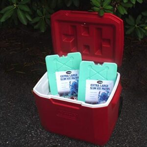 Kona Large Ice Packs for Coolers - Slim Space Saving Design - 25 Minute Freeze Time (Bulk 4 Pack)