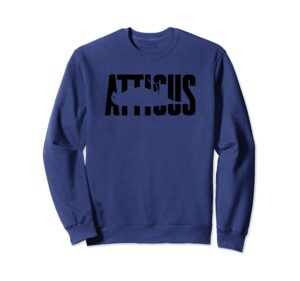 atticus punchout crewneck sweater (black print) sweatshirt