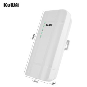 KuWFi 300Mbps Outdoor 4G LTE CPE WiFi Router with Sim Card Slot CAT4 SIM Routers with POE Adapter Work with IPcamera or Outside WiFi Coverage (US Version B2/B4/B5/B12/B13/B14/B66/B71)