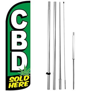 cbd sold here windless swooper flag kit 15' feather banner sign gq-h