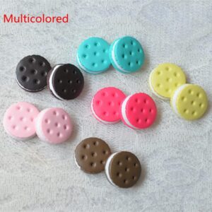 Ximkee Assorted 30Pcs Cute Slime Charms Beads Cookies Donut Macaron Dessert Resin Charms Slices Flatback Buttons for Jewelry Making Handicraft Accessories Scrapbooking Phone Case Decor (binggan)