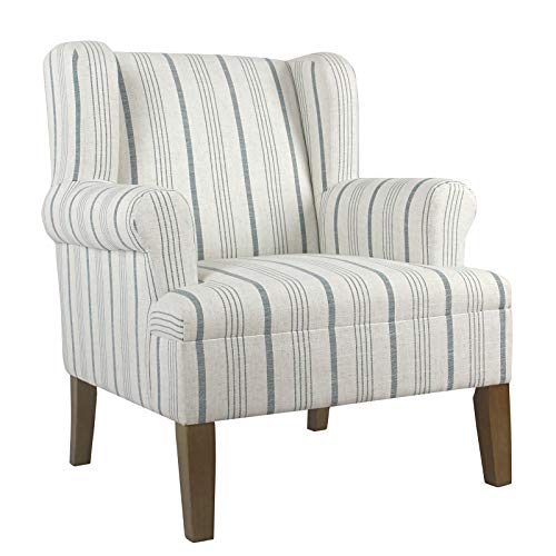 Benjara, Multicolor Wooden Accent Chair with Wing Back