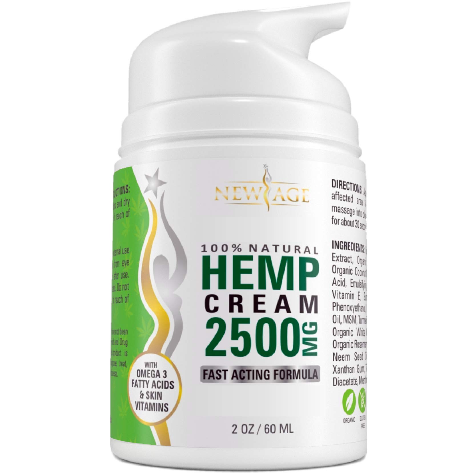 Hemp Cream by New Age - Help Relieve Discomfort in Knees, Joints, and Lower Back - Natural Hemp Extract Cream - Made in USA (Hemp Cream 2oz (Pack of 1)