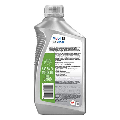 Mobil 1 124044 ESP Formula Engine Oil 5W30 1 Quart Bottles Set of 6