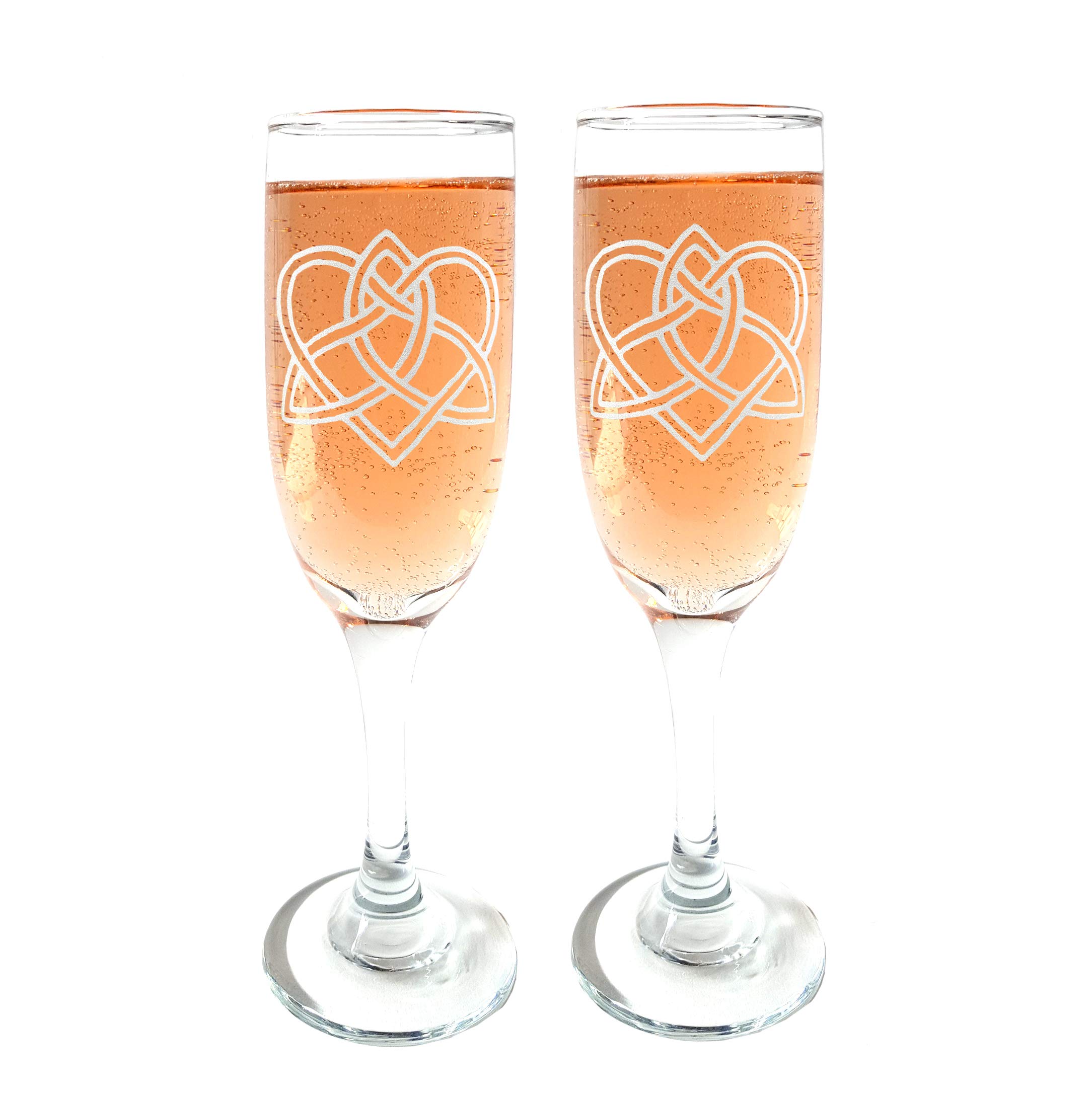 Celtic Love Knot Champagne Flutes Set of Two : Free Personalized Engraving