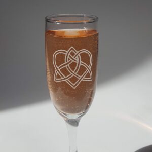 Celtic Love Knot Champagne Flutes Set of Two : Free Personalized Engraving