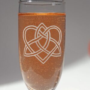 Celtic Love Knot Champagne Flutes Set of Two : Free Personalized Engraving