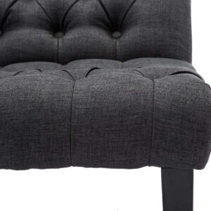 Yongqiang Upholstered Accent Chair for Bedroom Living Room Chairs Armless Slipper Chair with Wood Legs Gray Fabric