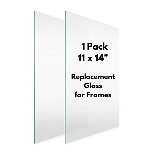 Icona Bay Heat-Strengthened Glass Replacement for Picture Frame, Shatter Free Frame Replacement Glass, Scratch Proof Frame Glass (Clear, 11x14 Inch), Semi-Tempered Glass Cover Sheet