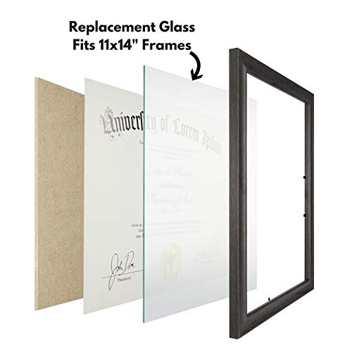 Icona Bay Heat-Strengthened Glass Replacement for Picture Frame, Shatter Free Frame Replacement Glass, Scratch Proof Frame Glass (Clear, 11x14 Inch), Semi-Tempered Glass Cover Sheet