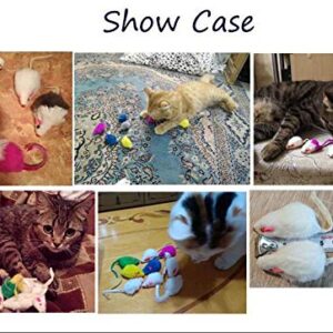 Kissmi 20 Pack Furry Cat Toys Mice Rattle Mice Cat Catcher Assorted Color