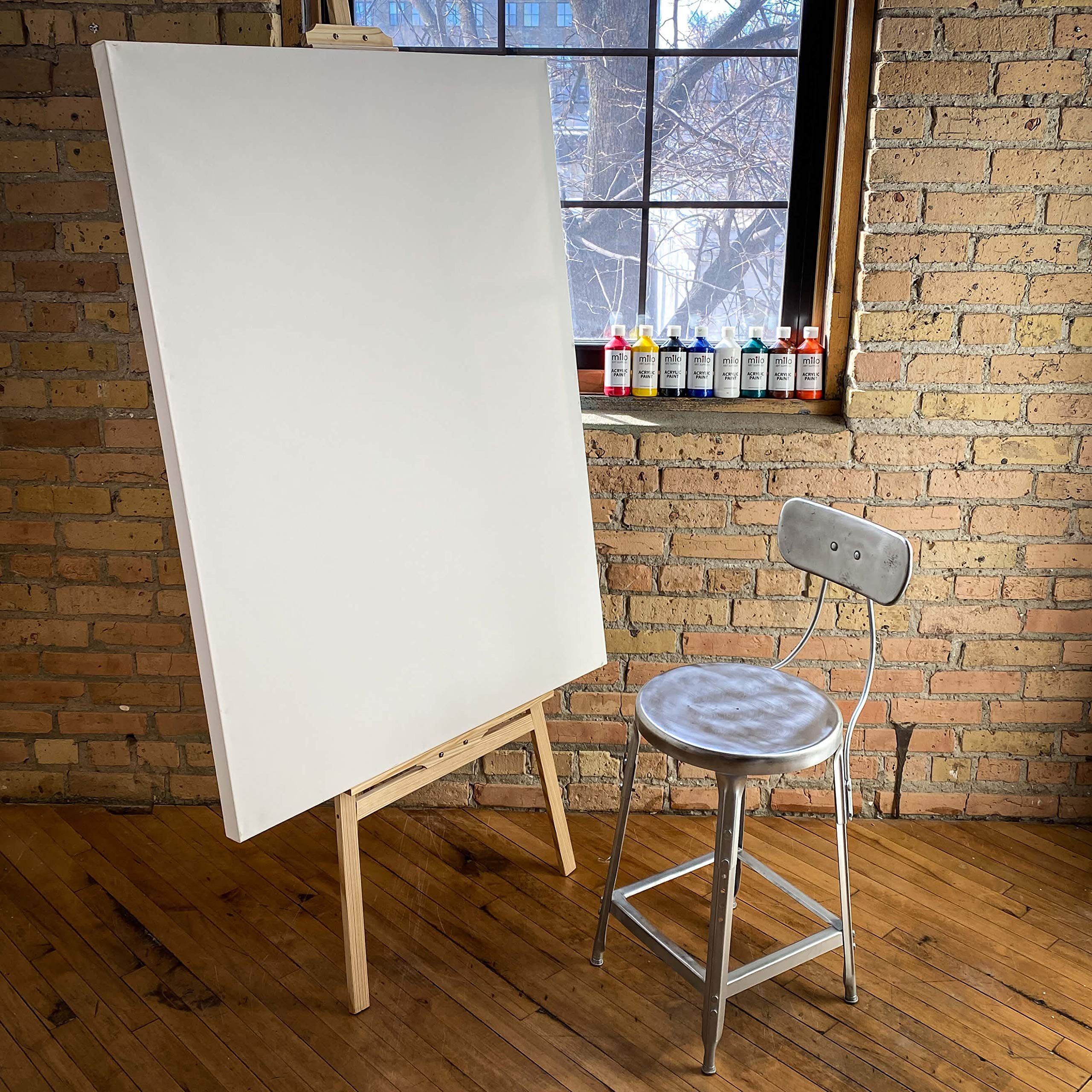 milo Stretched Artist Canvas | 30x40 inches | 4 Pack | 1.5” inch Thick Gallery Profile | 11 oz Primed Large Canvases for Painting, Ready to Paint Art Supplies for Acrylic, Oil