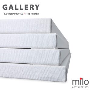 milo Stretched Artist Canvas | 30x40 inches | 4 Pack | 1.5” inch Thick Gallery Profile | 11 oz Primed Large Canvases for Painting, Ready to Paint Art Supplies for Acrylic, Oil