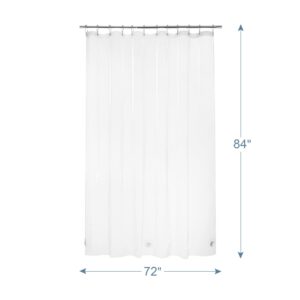 AmazerBath Heavy Duty Shower Curtain Liner 12 Gauge, 72 x 84 Inches Clear Shower Curtain Liner with 3 Clear Stones and 12 Grommet Holes, Weighted Plastic Shower Curtain Liner