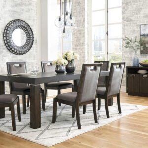 Signature Design by Ashley Hyndell Contemporary Dining Extension Table, Seats up to 8, Dark Brown