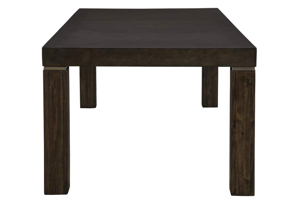 Signature Design by Ashley Hyndell Contemporary Dining Extension Table, Seats up to 8, Dark Brown