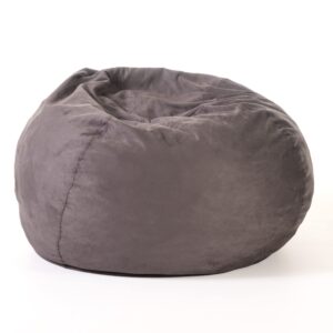 GDFStudio Traditional 5 Foot Suede Bean Bag (Cover Only), Charcoal