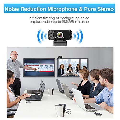 GoHZQ 1080p Webcam with Microphone,Wide Angle Web Camera with Privacy Cover,USB External Camera for Computer Monitor Laptop Desktop PC Mac,HD Webcam for Live Streaming