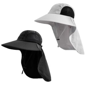 sun hat for men women with neck flap,upf 50+ uv protective hiking fishing hats,wide brim sun hat for women&men …